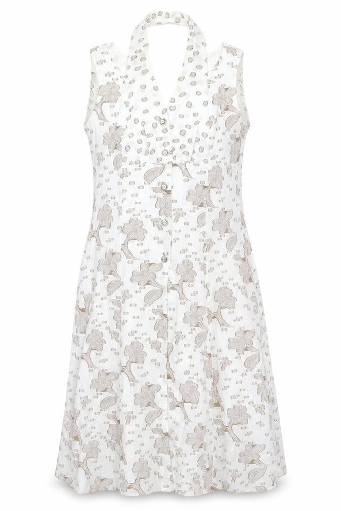 Tiber Women's Ivory Floral Shift Dress Size 16