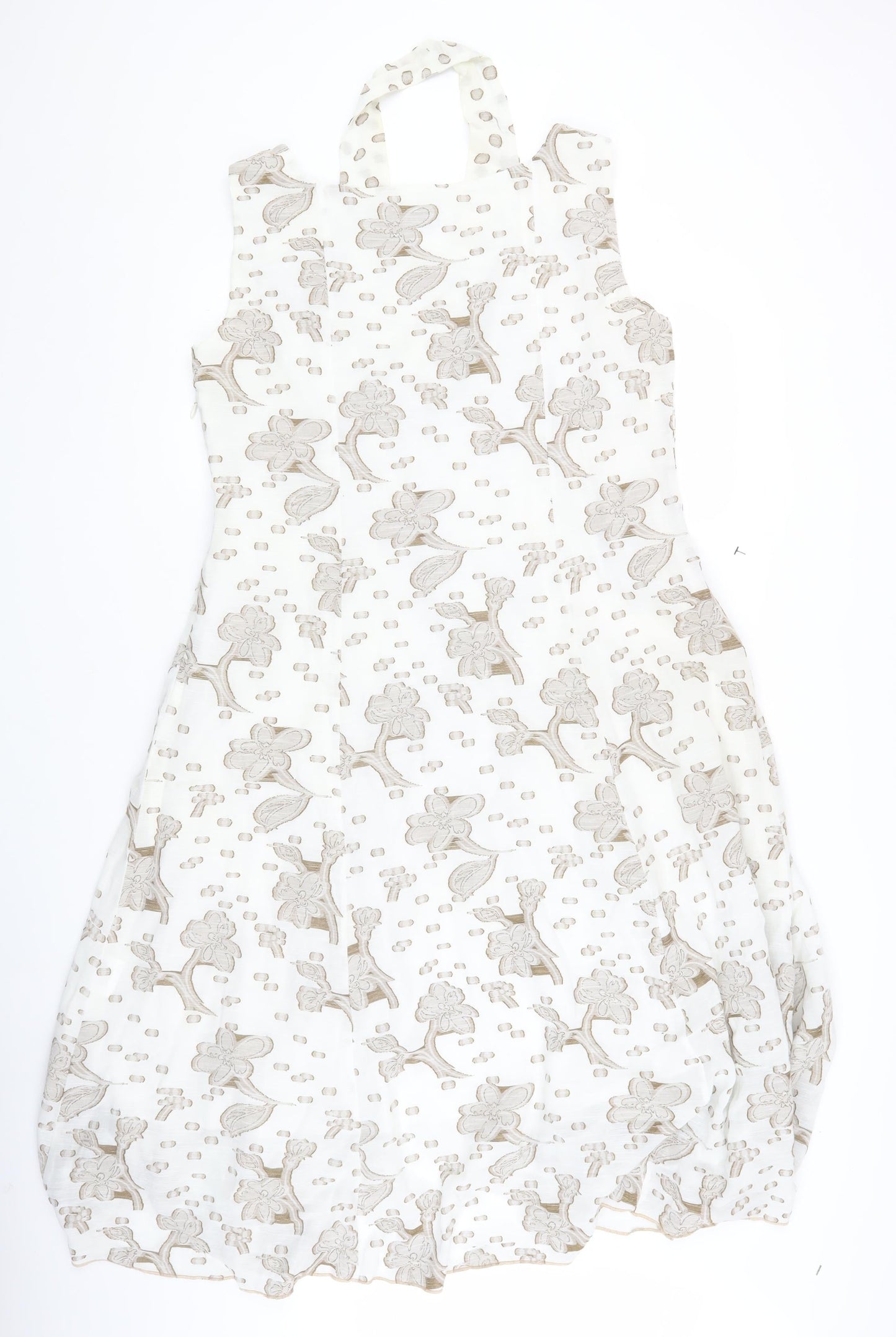 Tiber Women's Ivory Floral Shift Dress Size 16