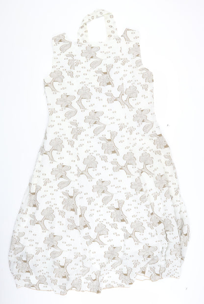 Tiber Women's Ivory Floral Shift Dress Size 16