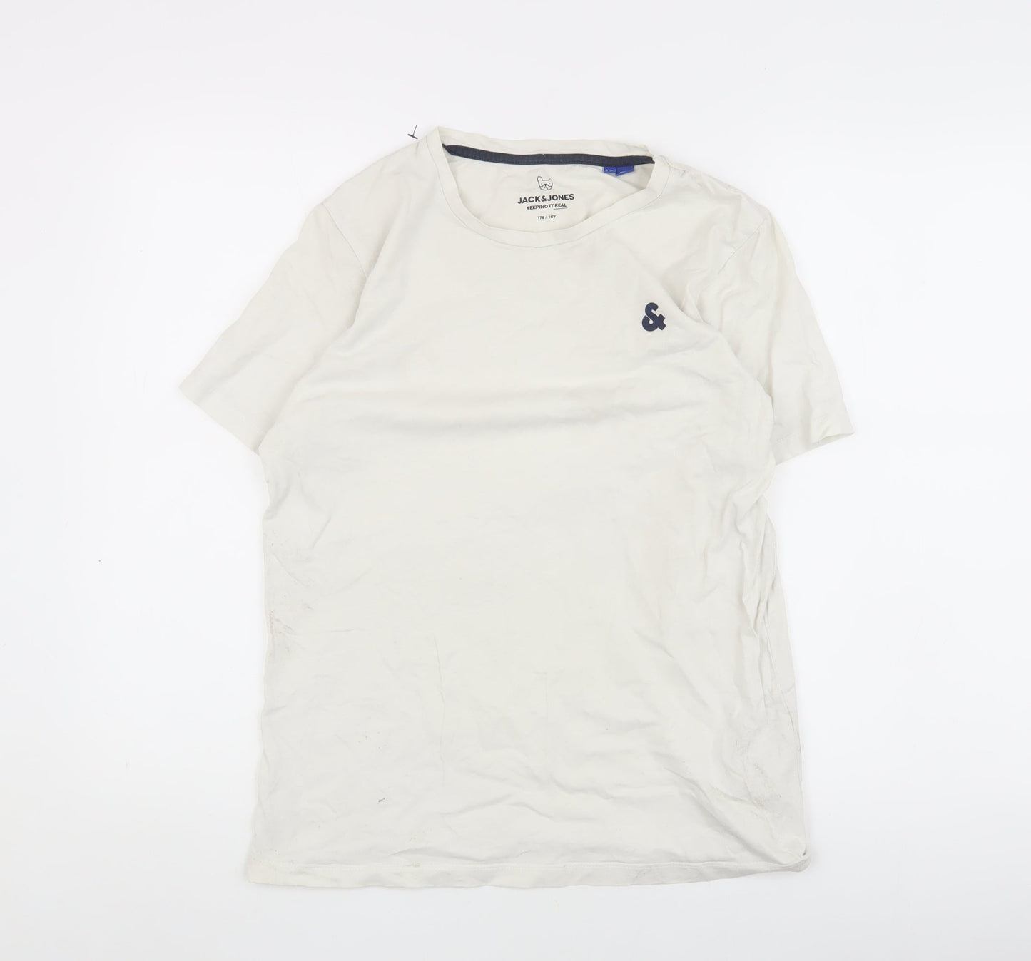 Jack & Jones Boys White Crew Neck T-Shirt - Size 16 Years