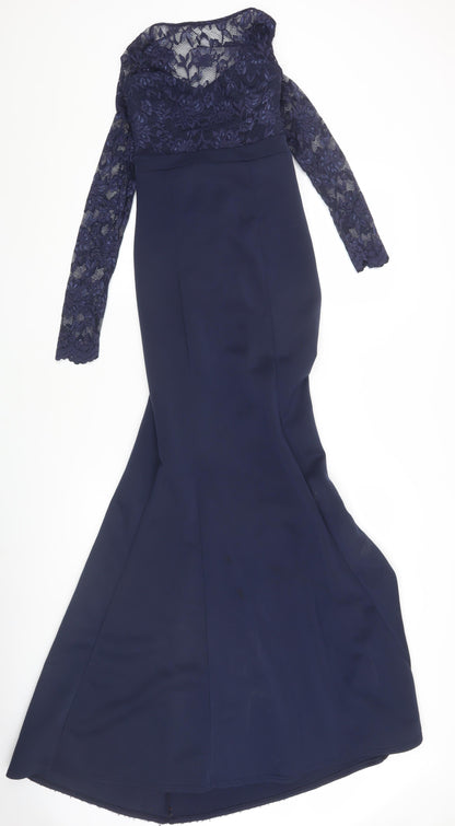 City Goddess Women's Blue Lace Bodycon Dress Size 8