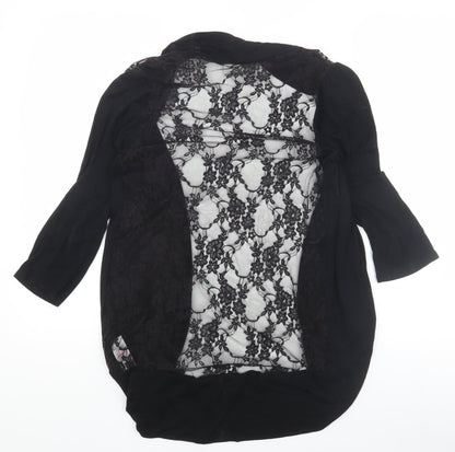 Womens UK Size S Wallis Black Kimono Wrap