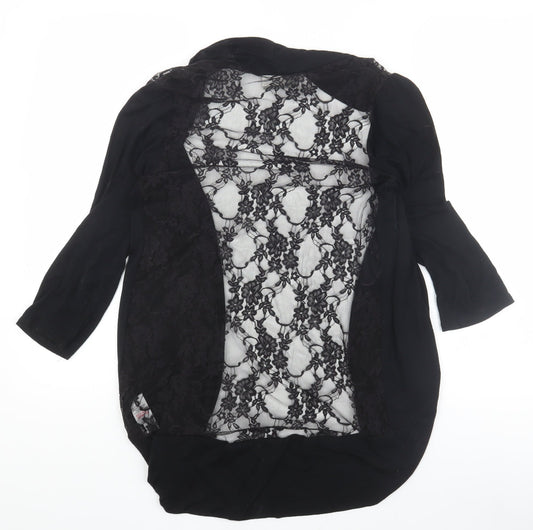 Womens UK Size S Wallis Black Kimono Wrap