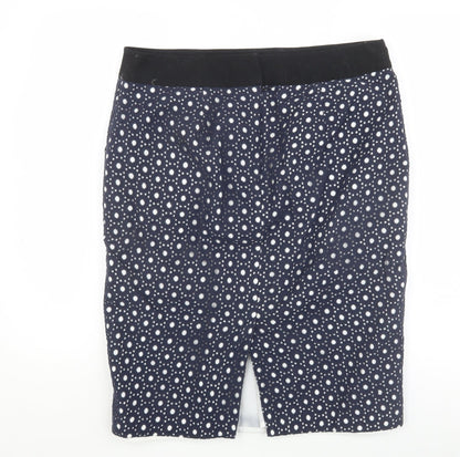 Jasper Conran Women's Blue Geometric Pencil Skirt Size 14