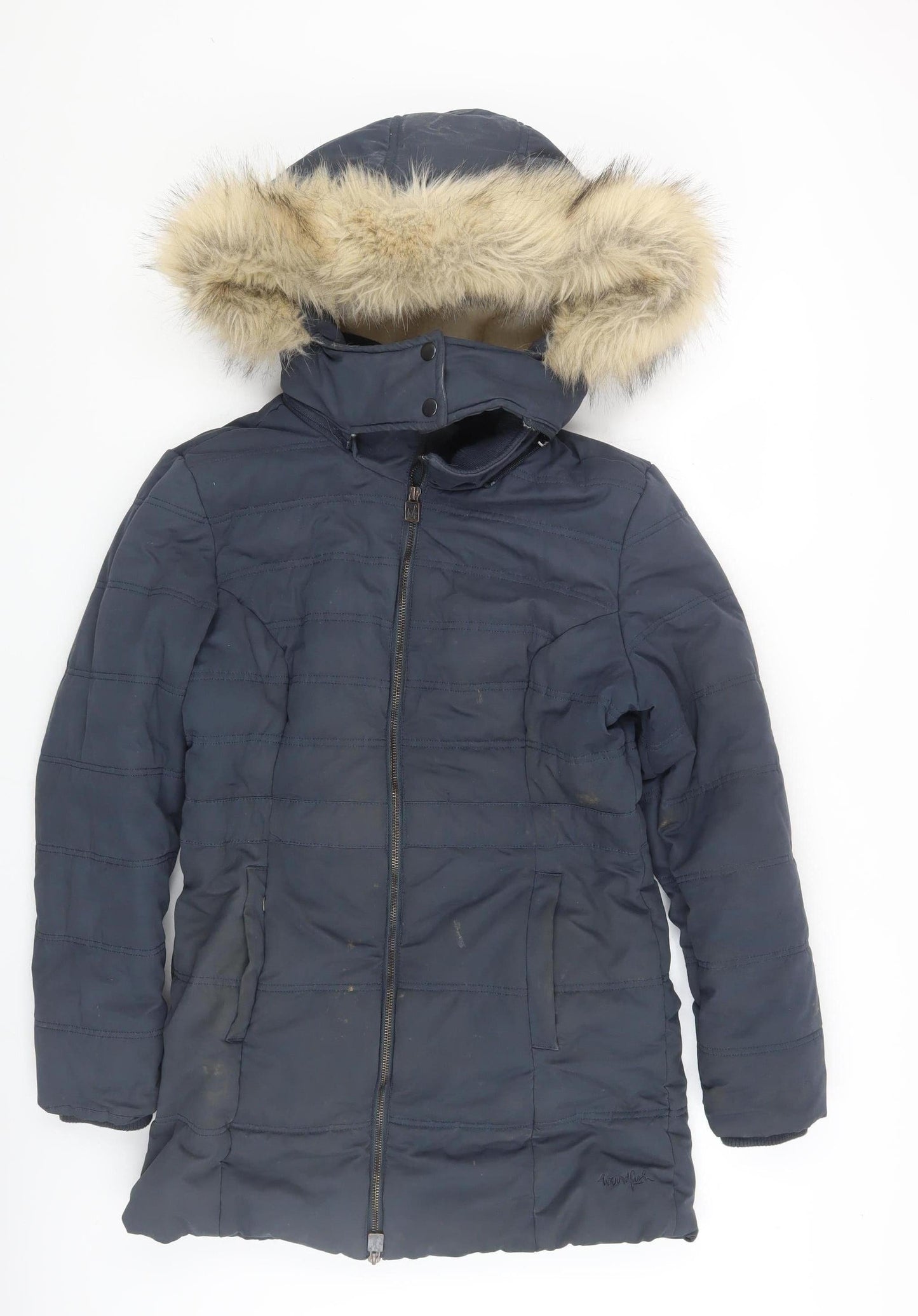Womens UK Size 8 Weird Fish Blue Puffer Jacket