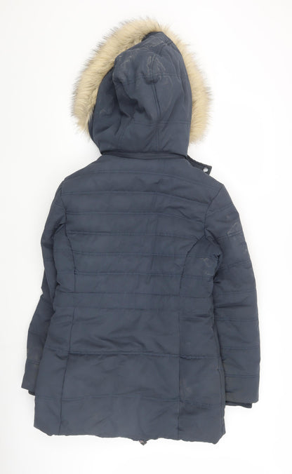 Womens UK Size 8 Weird Fish Blue Puffer Jacket