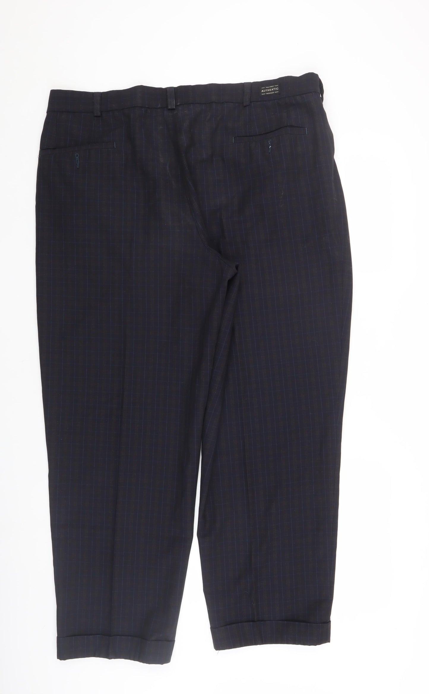 Marks & Spencer Men's Blue Check Trousers Size 40