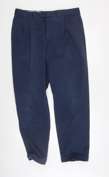 Marks and Spencer Men's Blue Trousers, Size 36 in