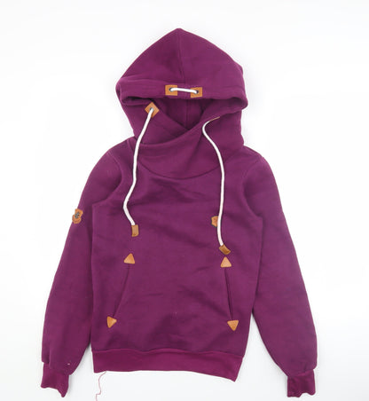 Women's Purple Pullover Hoodie, Size C, Logo Accents