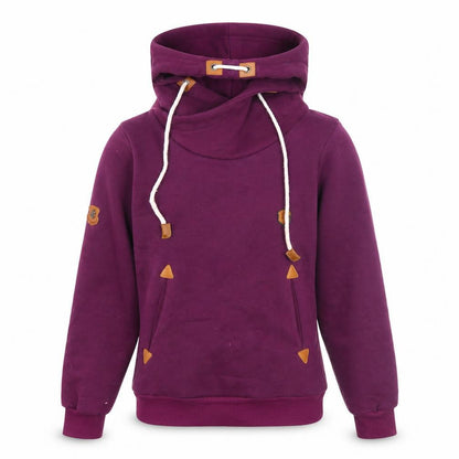 Women's Purple Pullover Hoodie, Size C, Logo Accents