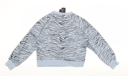 Fox & Taylor Women's Blue Animal Print Pullover Sweatshirt