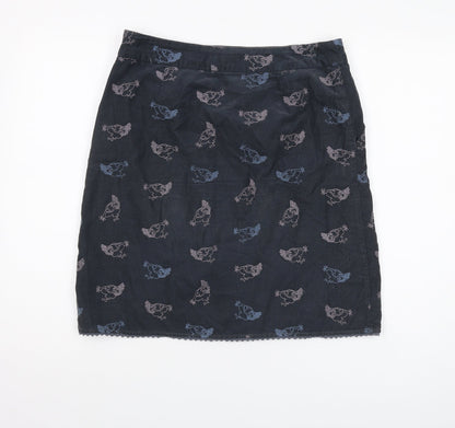 White Stuff Women's Black Animal Print Pencil Skirt 10