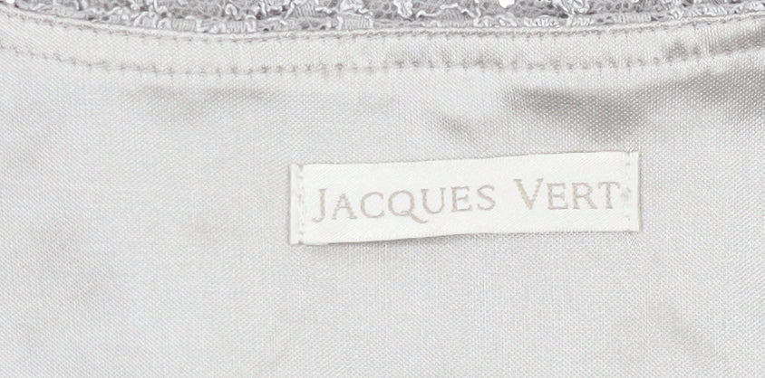 Jacques Vert Women's Grey Lace Sequin Wrap Blouse, Size 10