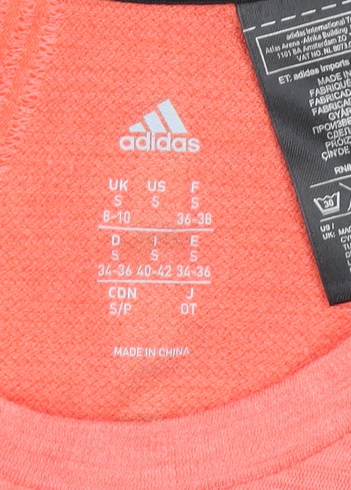 Adidas Women Orange Athletic T-Shirt S, New