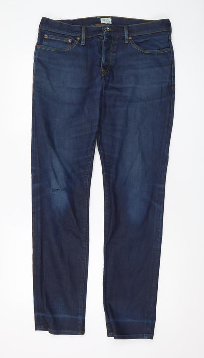 Mens UK Size L River Island Regular Fit Straight Blue Jeans