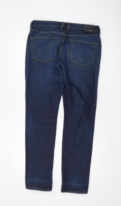 Mens UK Size L River Island Regular Fit Straight Blue Jeans