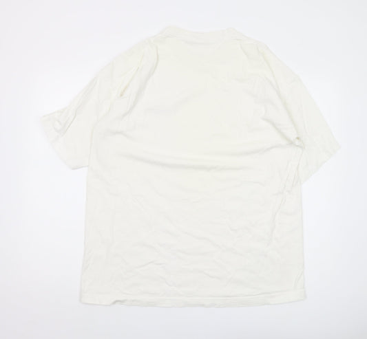 Reebok Men’s White XL T-Shirt Cotton Jersey Logo