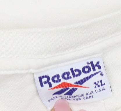 Reebok Men’s White XL T-Shirt Cotton Jersey Logo