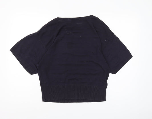 Warehouse Women's Black Cotton Pullover Jumper Size 12