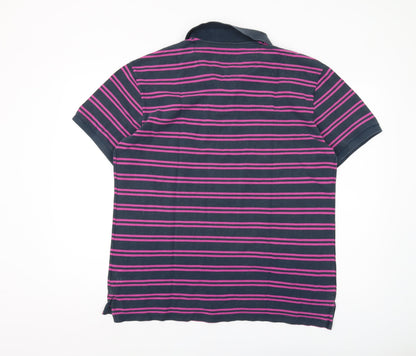 GAP Men's Striped Polo Shirt L Multicoloured