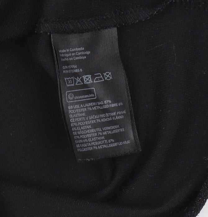 Womens UK Size M H&M Black Cropped Blouse