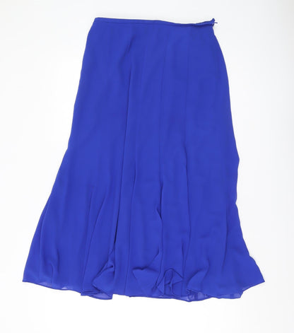 Jacques Vert Women's Blue A-Line Midi Skirt, Size 10, Lined, Formal