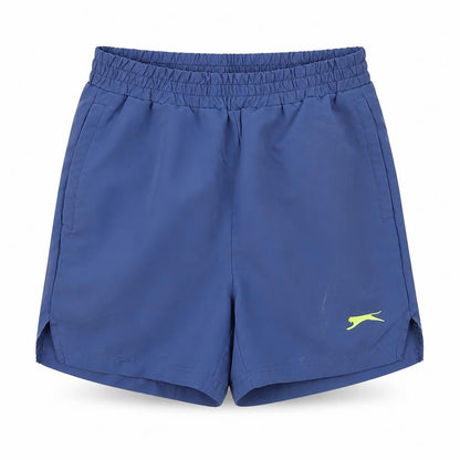 Front view of Slazenger boys’ blue athletic shorts 9-10 years