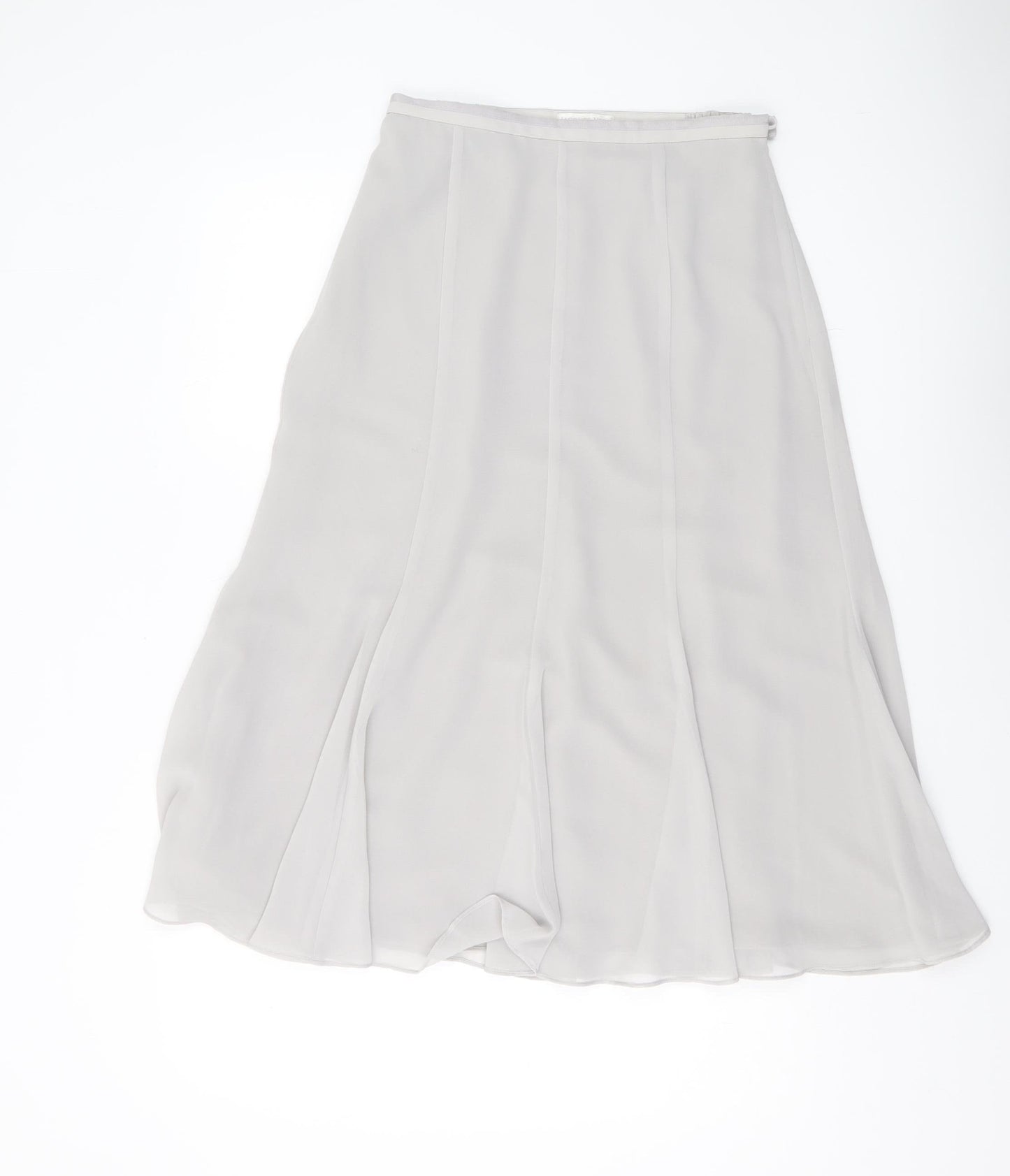 Jacques Vert Grey A-Line Midi Skirt Size 10