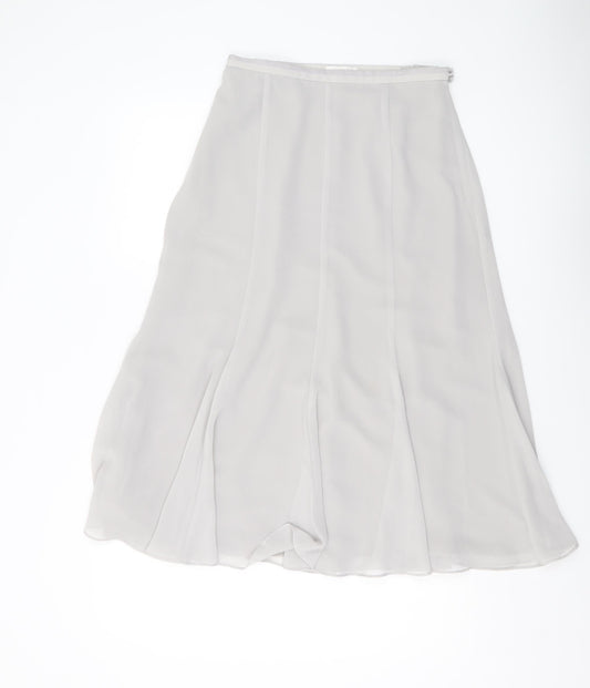 Jacques Vert Grey A-Line Midi Skirt Size 10