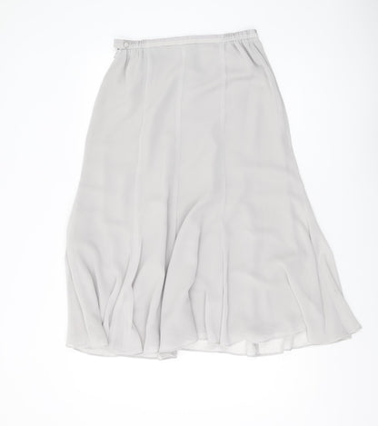 Jacques Vert Grey A-Line Midi Skirt Size 10
