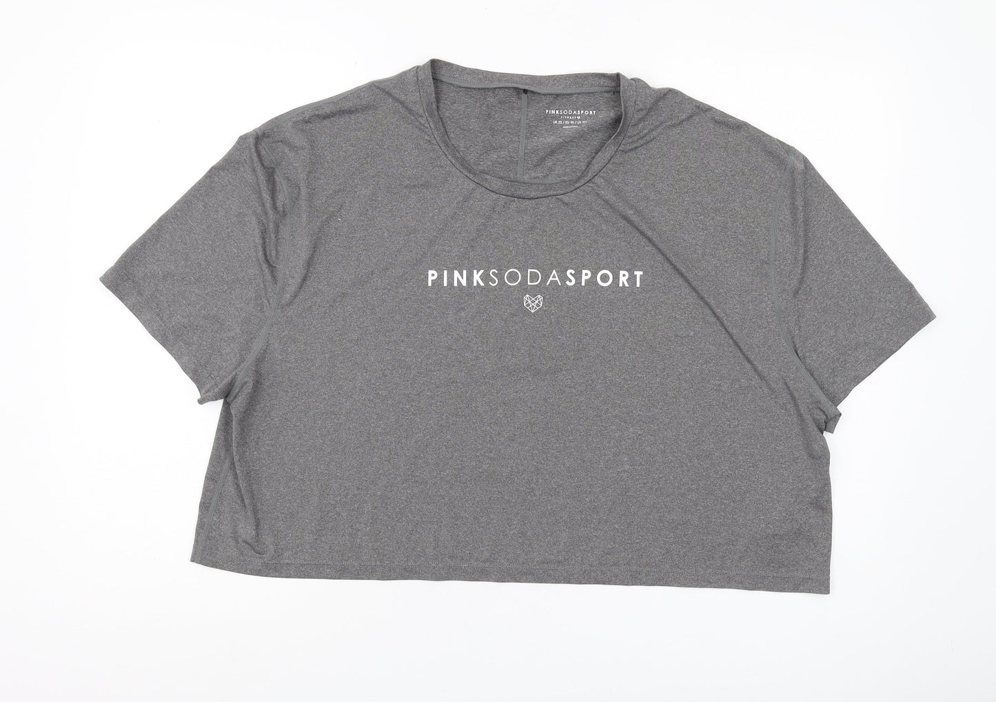Pink Soda Sport Women's Grey T-Shirt, Size 22