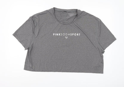 Pink Soda Sport Women's Grey T-Shirt, Size 22