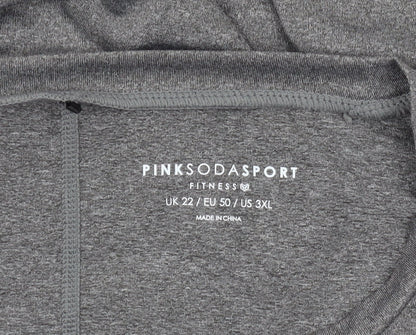 Pink Soda Sport Women's Grey T-Shirt, Size 22
