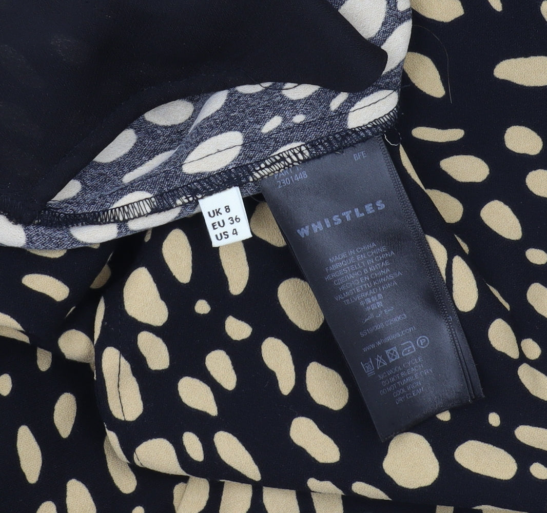 Whistles Women’s Black Animal Print Trousers Size 8