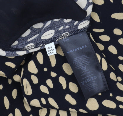 Whistles Women’s Black Animal Print Trousers Size 8