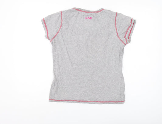 Womens UK Size 14 Lee Cooper Grey Basic T-Shirt