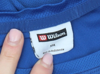 Wilson Men's Blue 2XL Basic T-Shirt for Gym & Training