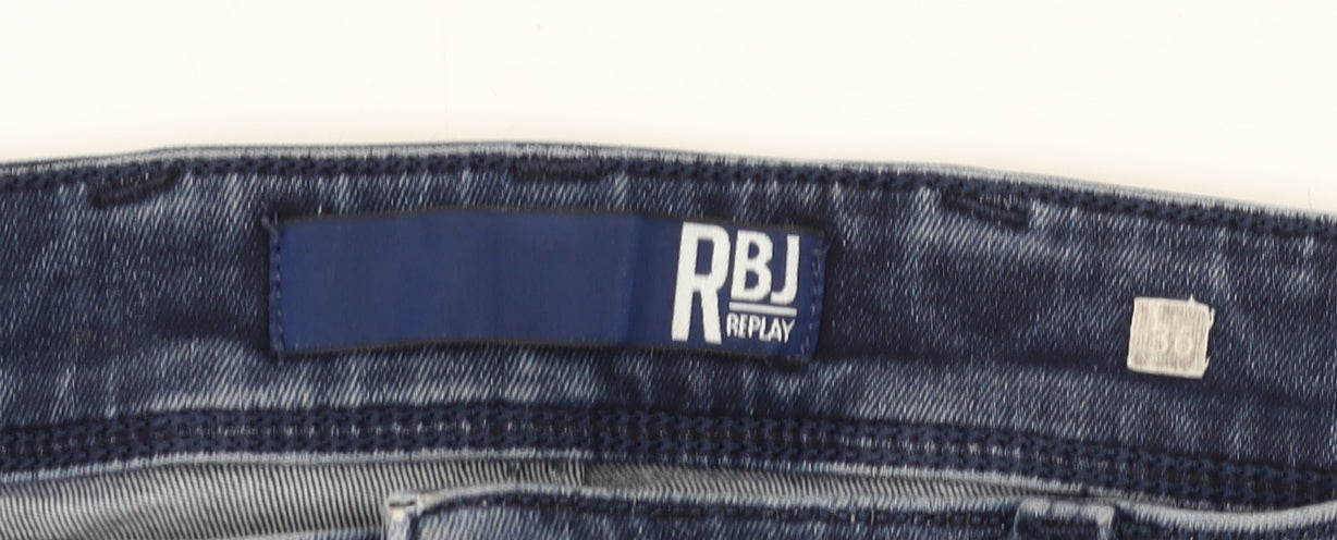 Mens UK Size 36 Replay Regular Fit Straight Blue Jeans