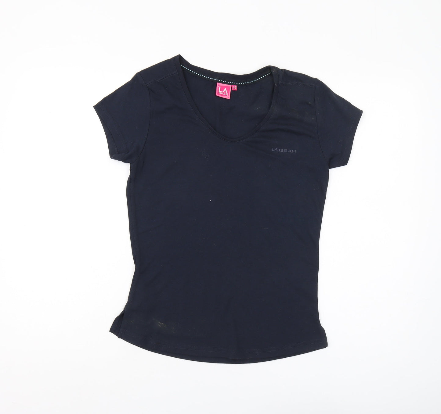 Womens UK Size 12 LA Gear Black Basic T-Shirt
