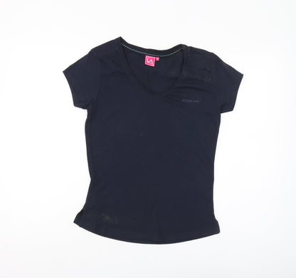 Womens UK Size 12 LA Gear Black Basic T-Shirt