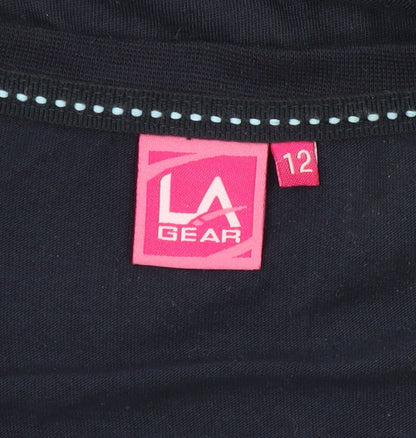 Womens UK Size 12 LA Gear Black Basic T-Shirt