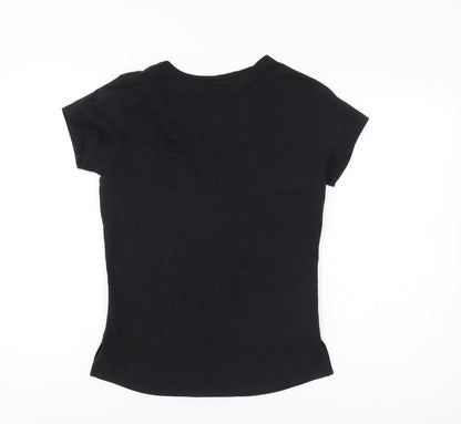Womens UK Size 12 LA Gear Black Basic T-Shirt