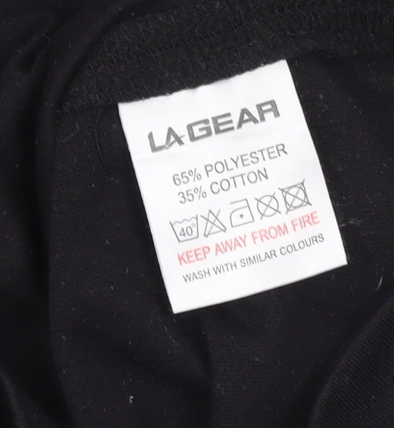 Womens UK Size 12 LA Gear Black Basic T-Shirt
