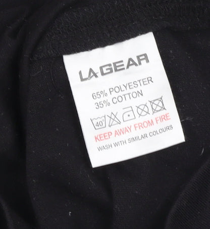 Womens UK Size 12 LA Gear Black Basic T-Shirt