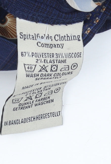 Spitalfields Men's Blue Check Slim Trousers 36R