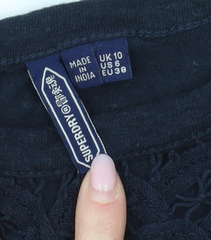Womens UK Size 10 Superdry Black  Tank