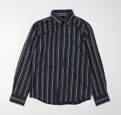 Jasper Conran Boys Black Striped Button-Up Shirt, Age 13