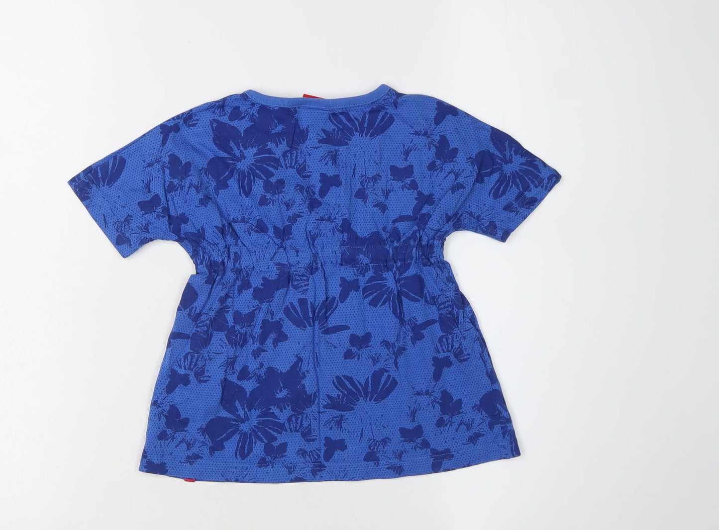 Esprit Girls Blue Floral V-Neck T-Shirt 2-3 Years