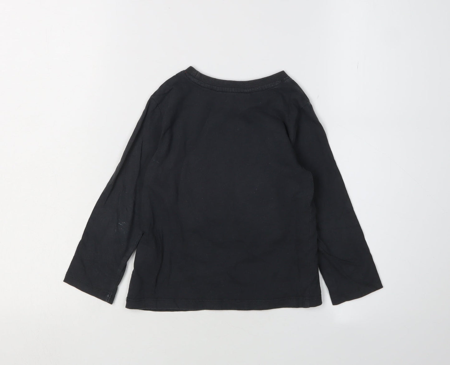 H&M Boys Black Star Wars Sequin Long Sleeve T-Shirt 3-4Y