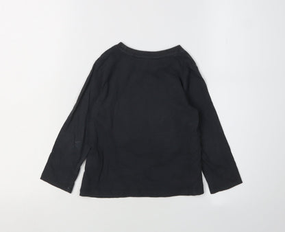 H&M Boys Black Star Wars Sequin Long Sleeve T-Shirt 3-4Y